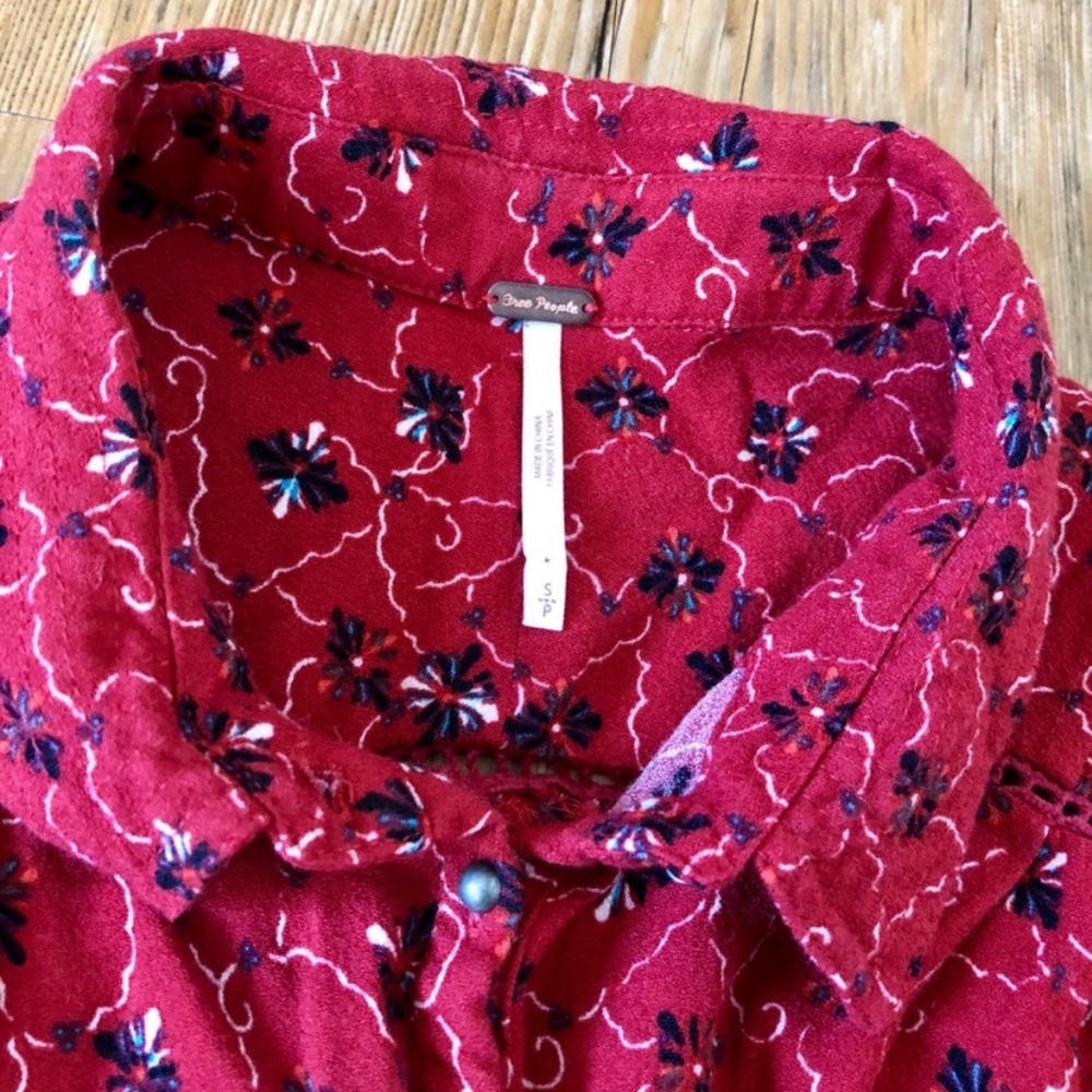 Free People Red Floral Romper - Picture 5 of 6